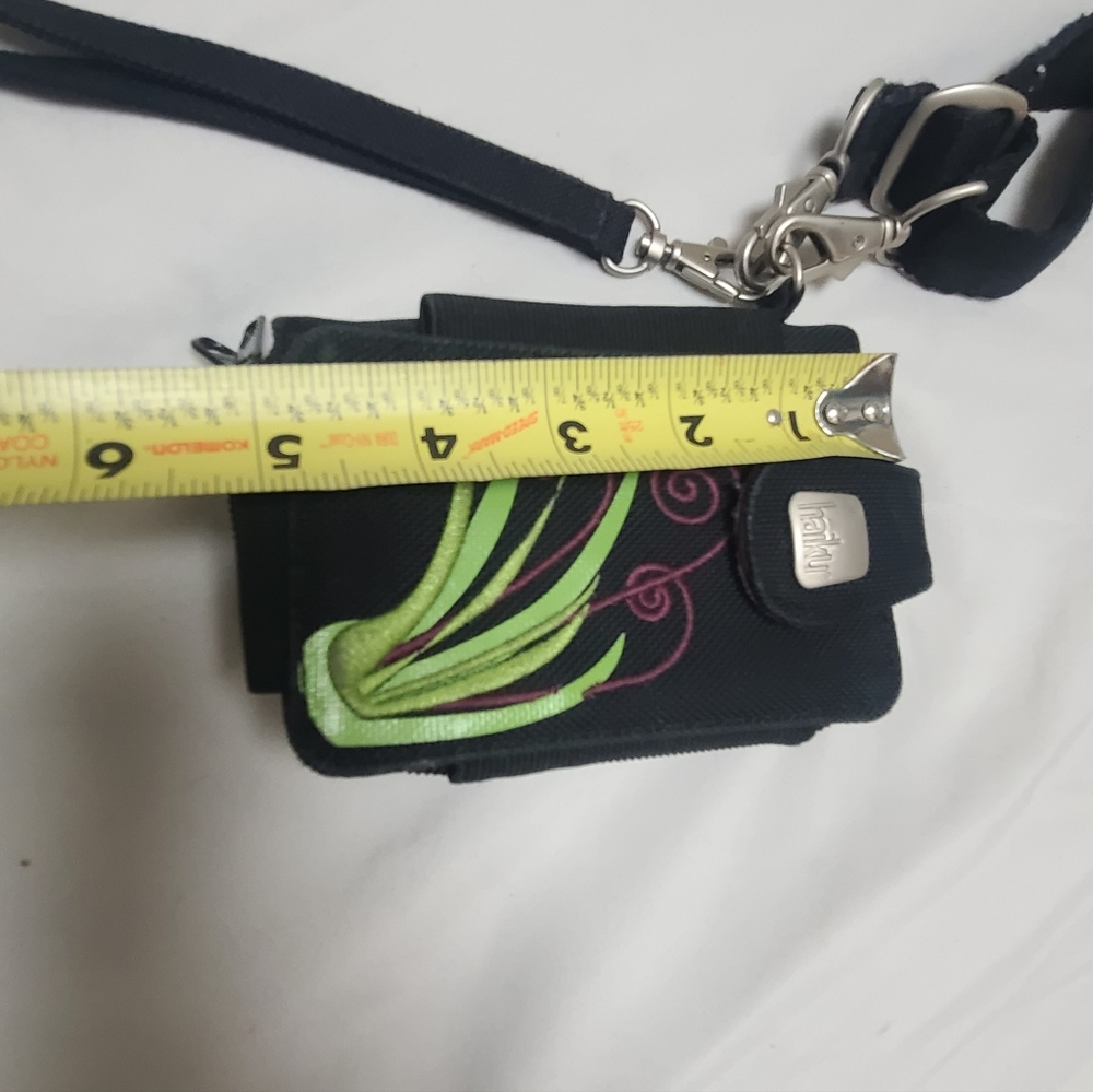 Haiku Stylish Black Phone Case Wallet with Green and Purple Design - Picture 6 of 8